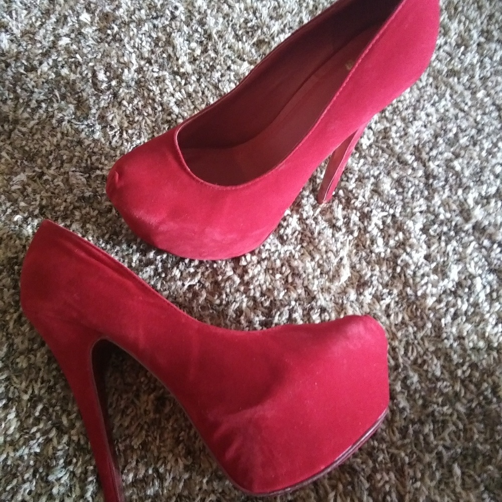Shein red 5 inch heels